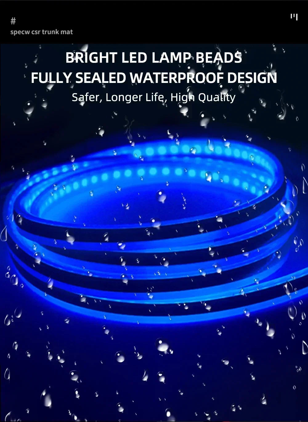 إضاءة LED نهارية للسيارة DRL مع ضوء إشارة الانعطاف، شريط إضاءة تزييني لغطاء محرك السيارة مع مسح بدء تشغيل ديناميكي متوهج 12 فولت