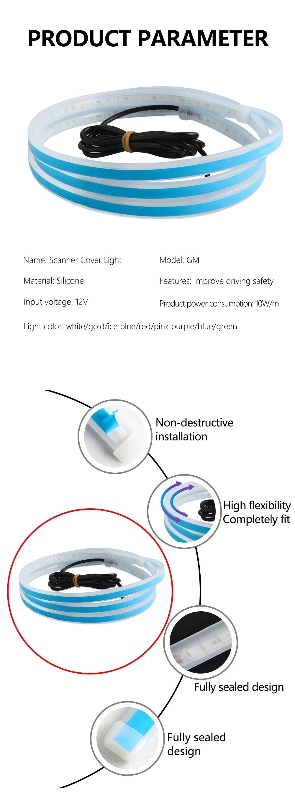 إضاءة LED نهارية للسيارة DRL مع ضوء إشارة الانعطاف، شريط إضاءة تزييني لغطاء محرك السيارة مع مسح بدء تشغيل ديناميكي متوهج 12 فولت